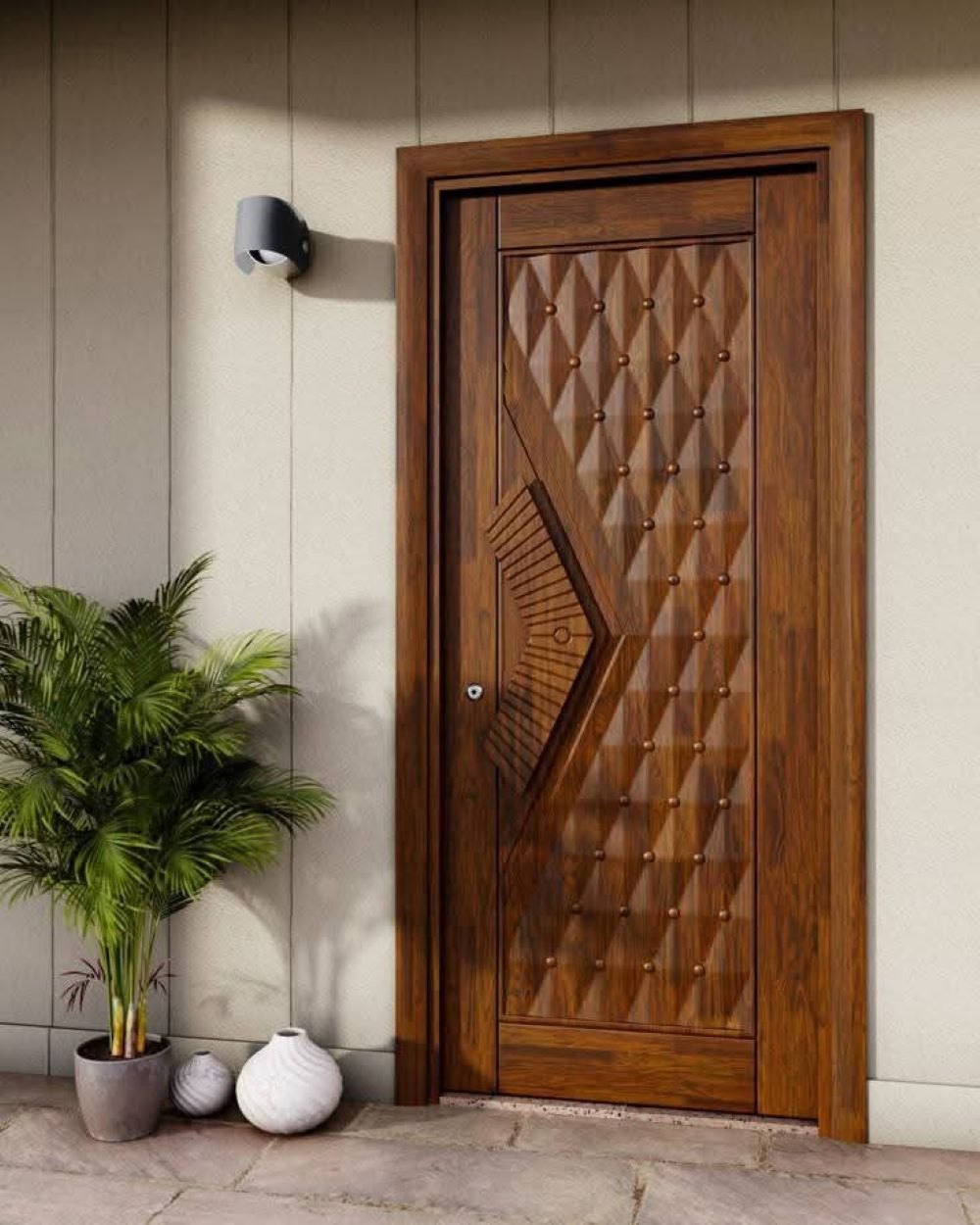 Premium carved teak main door